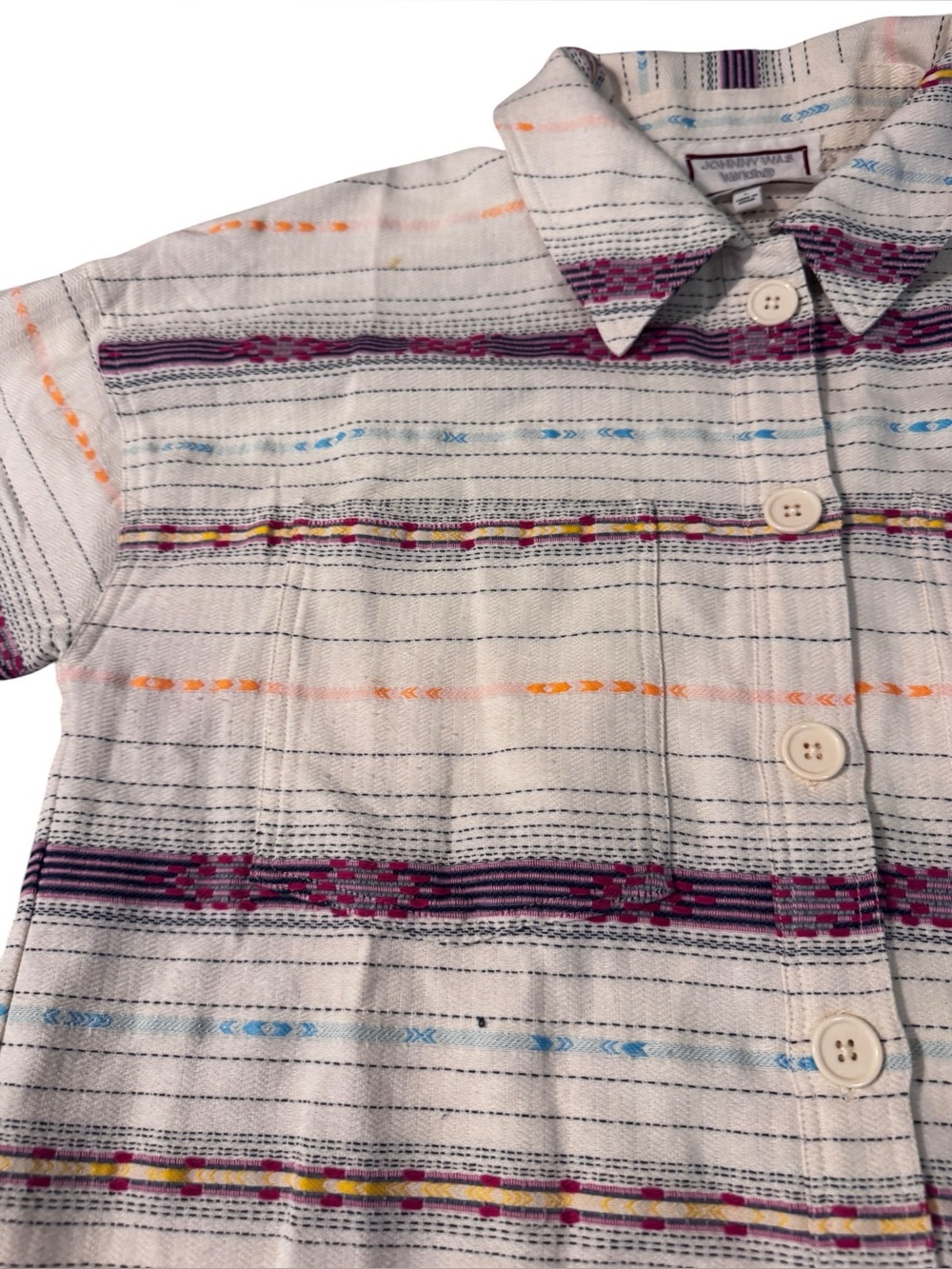 Johnny Was Workshop Embroidered Southwestern Button Up Cotton Blend Size Large - Picture 3 of 8